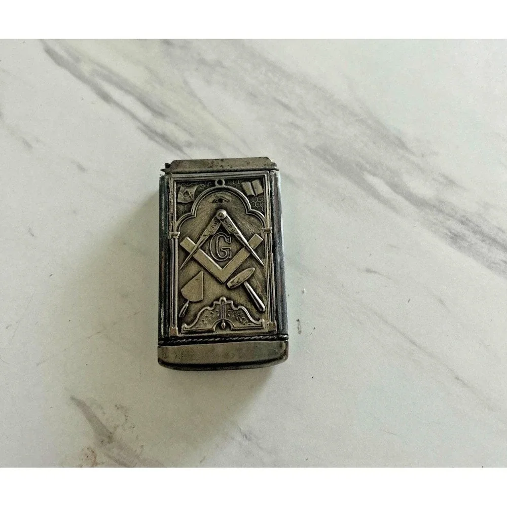 Vintage Masonic Freemason Match Vesta Safe Early 1900s Collectible PLEASE READ
